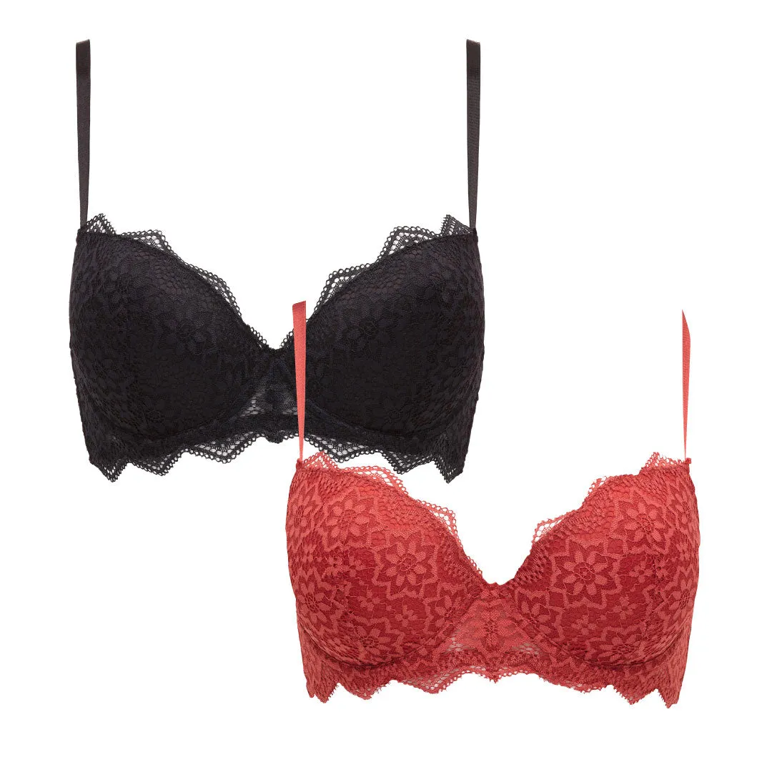 2 Pack Lace Push Up Bra