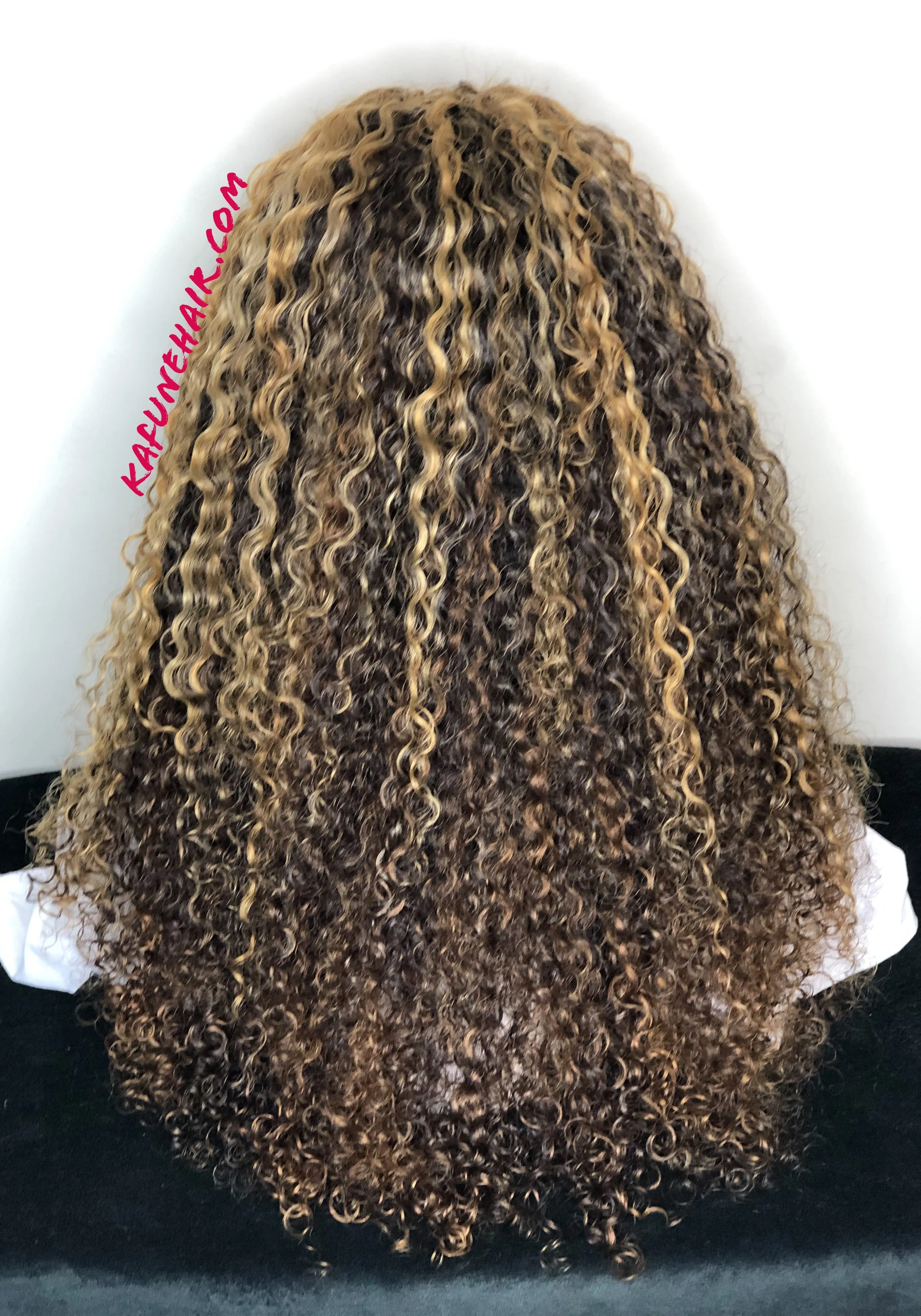 22" Shonda Lace Front Wig brown with high lights Deep Curly