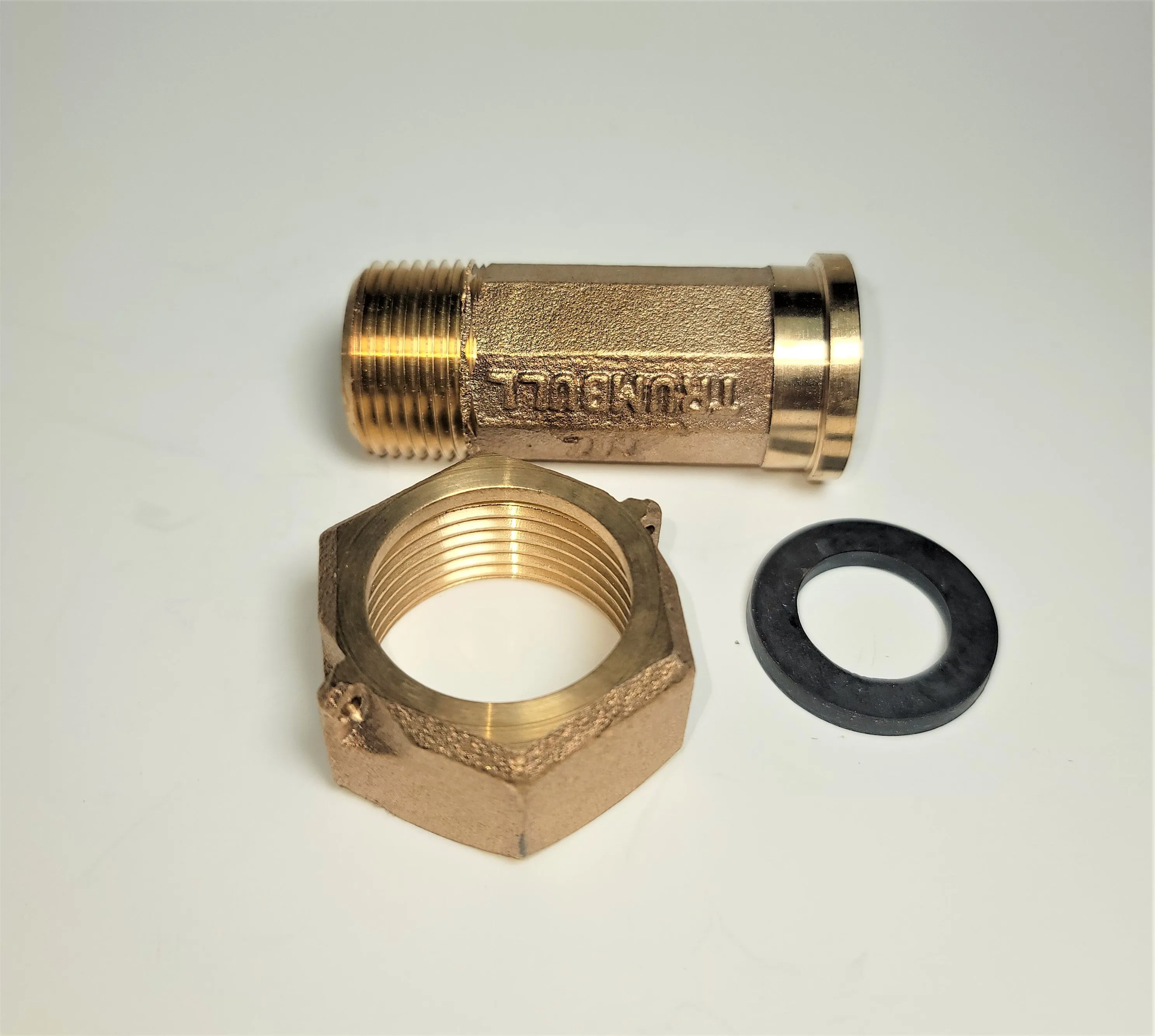 3/4" Short Water Meter Coupling, LEAD-FREE brass, 3/4" Fem swivel nut x 3/4" male NPT