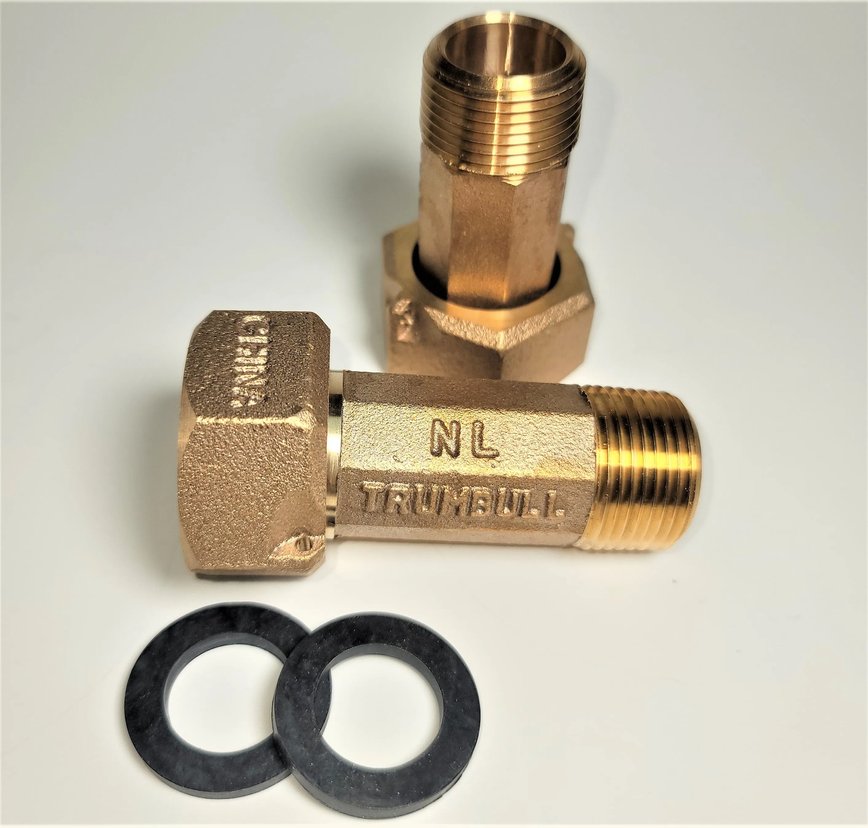 3/4" Short Water Meter Coupling, LEAD-FREE brass, 3/4" Fem swivel nut x 3/4" male NPT