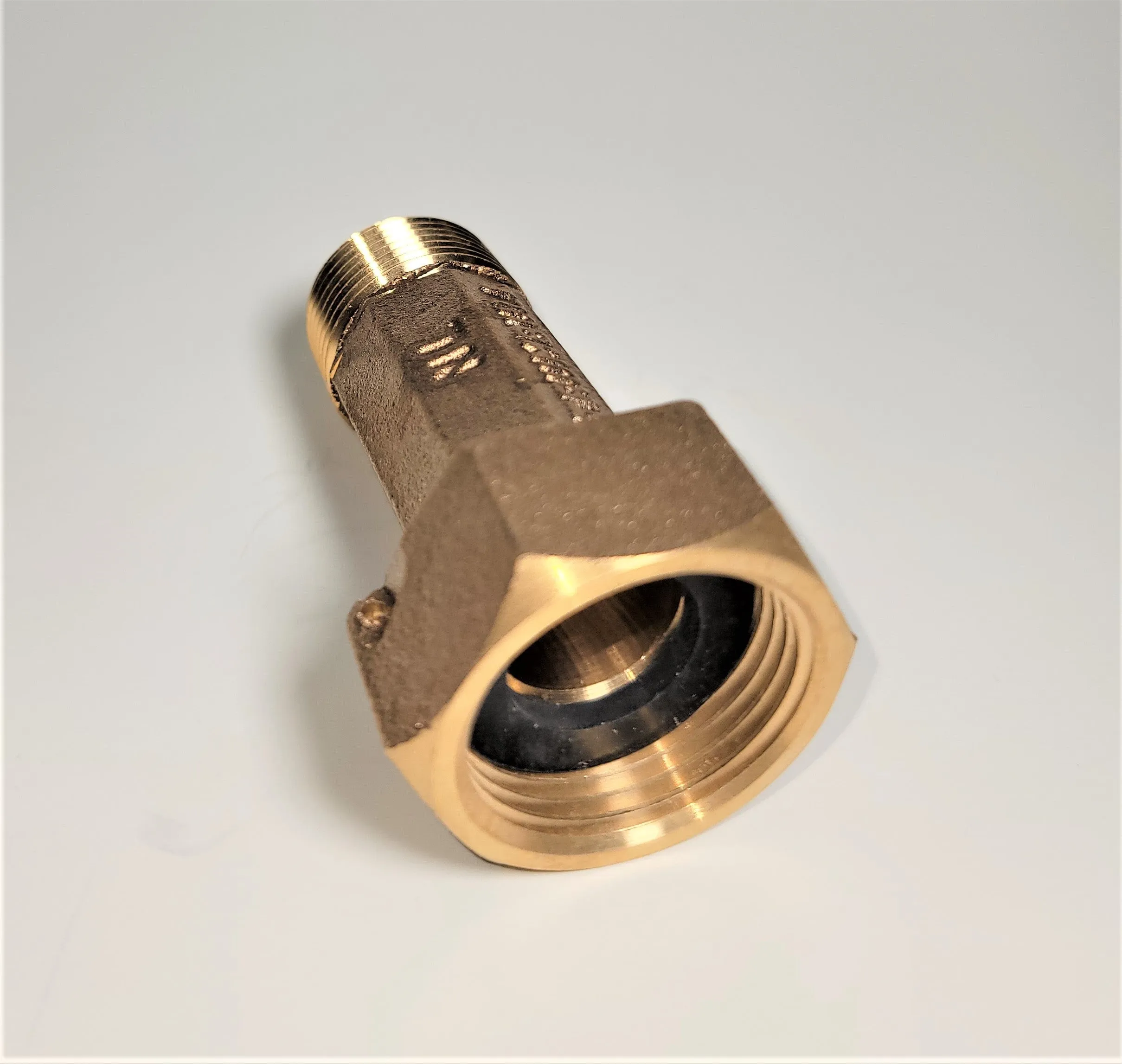 3/4" Short Water Meter Coupling, LEAD-FREE brass, 3/4" Fem swivel nut x 3/4" male NPT