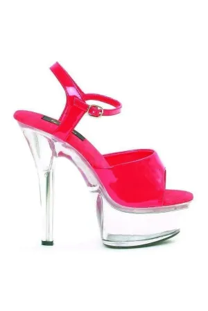 601-JULIET-C Platform Sandal  | Red Patent