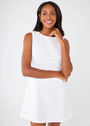 Avery Dress White Checkerboard Tweed