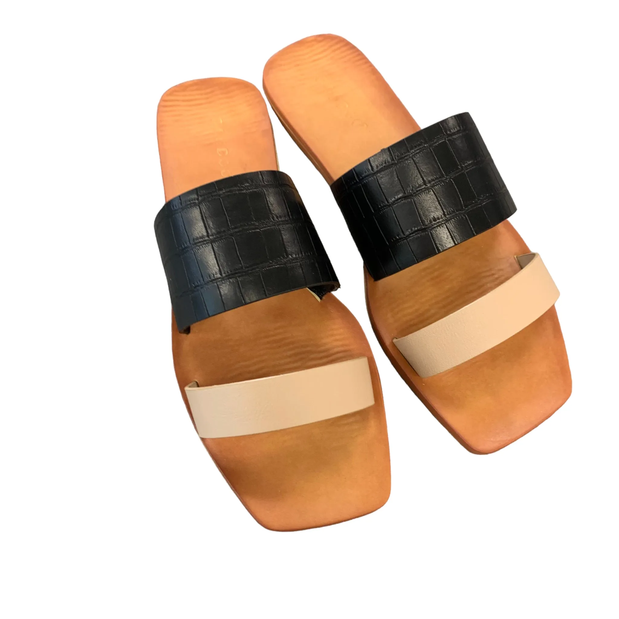 Bamboo Black Strap Women's Sandals New Size 7