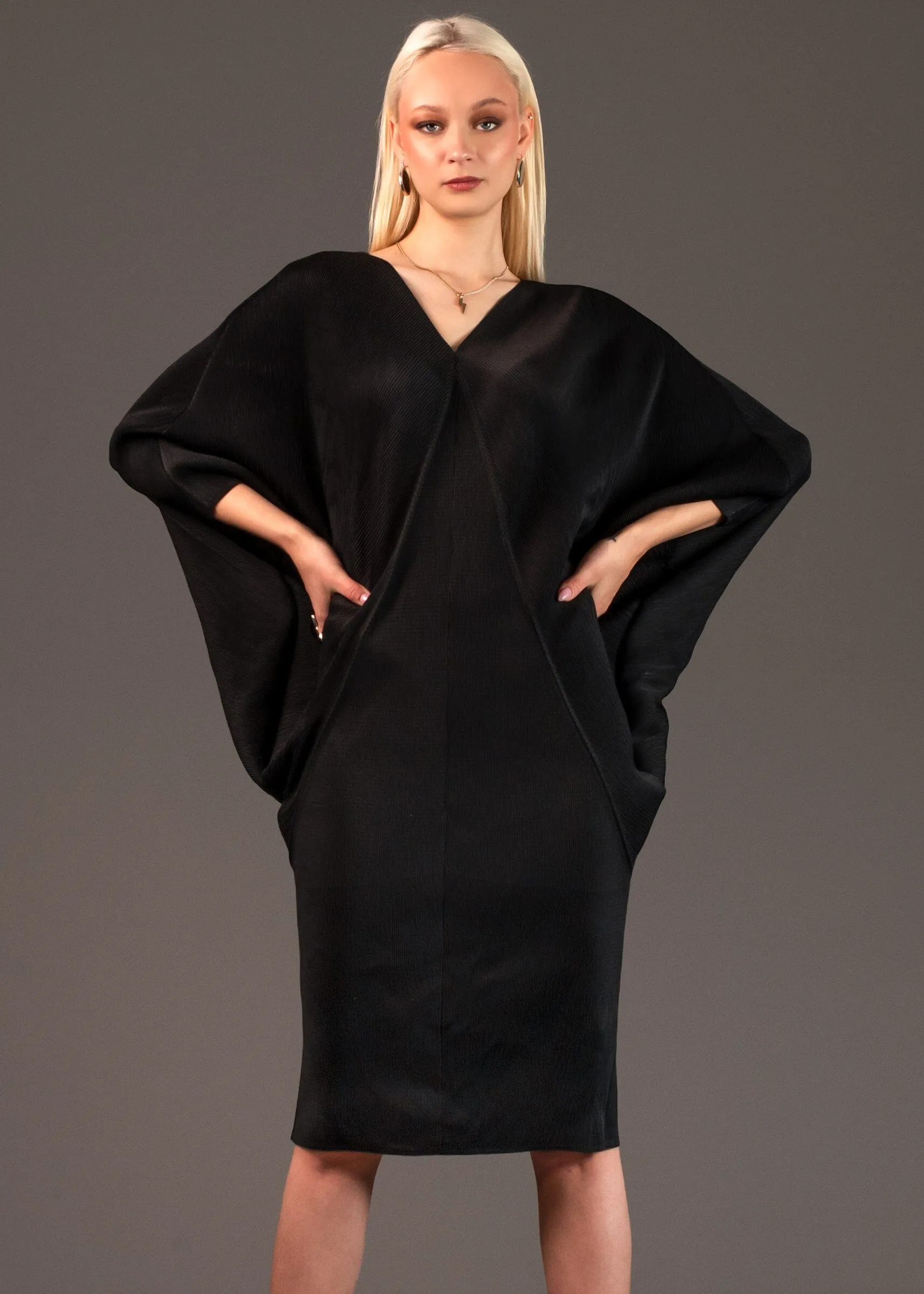 Batwing Sleeve Glam Dress