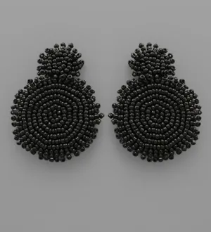 Beaded Boho Earrings in Black