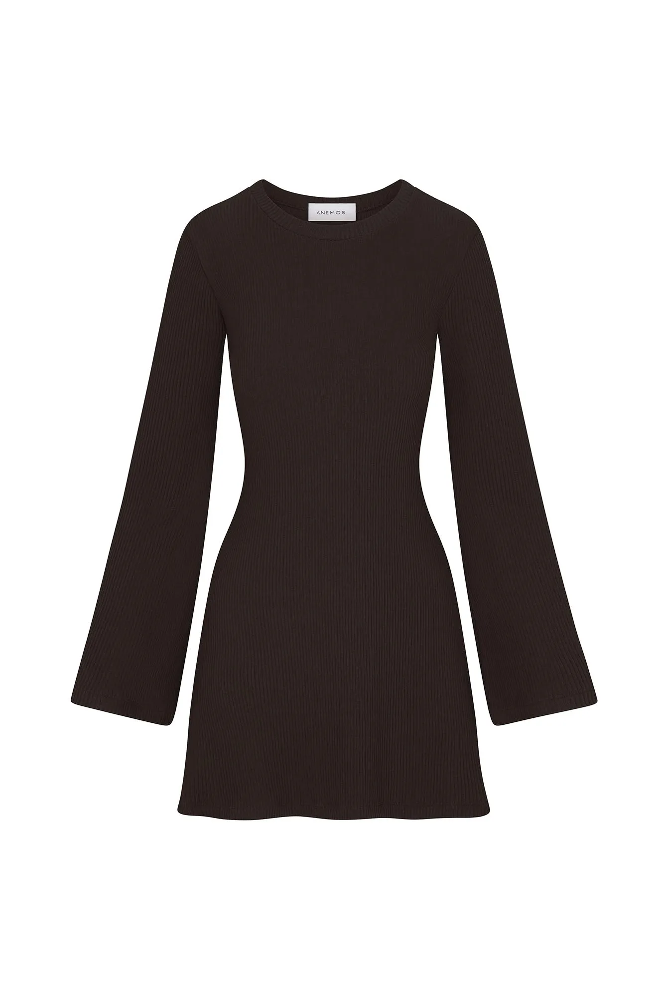 Bell Sleeve Mini Dress in Tencel Rib Knit
