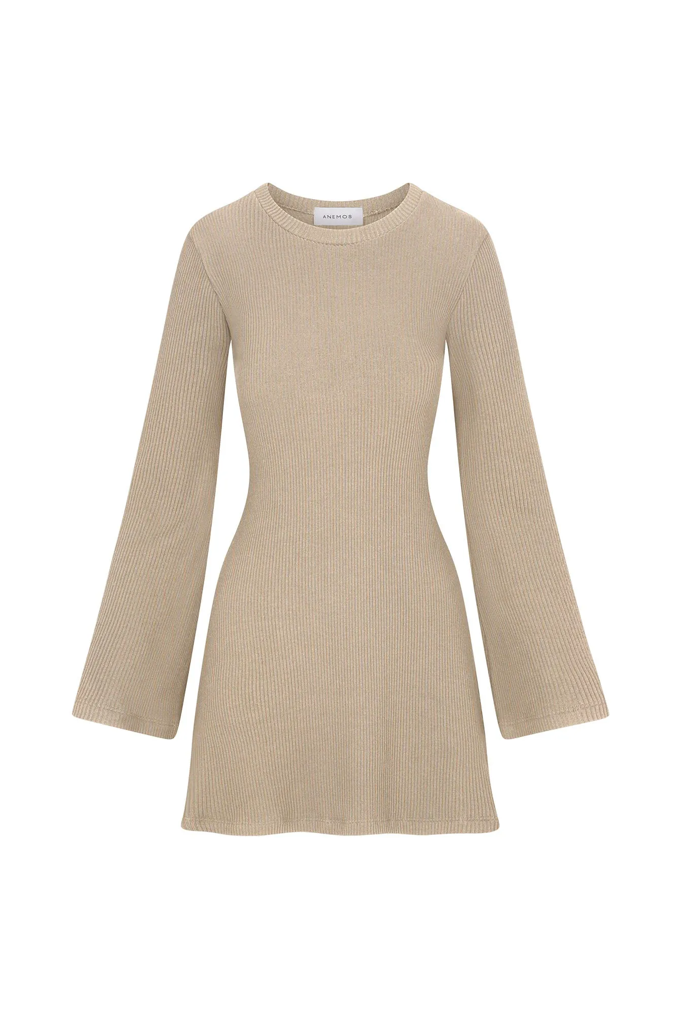 Bell Sleeve Mini Dress in Tencel Rib Knit