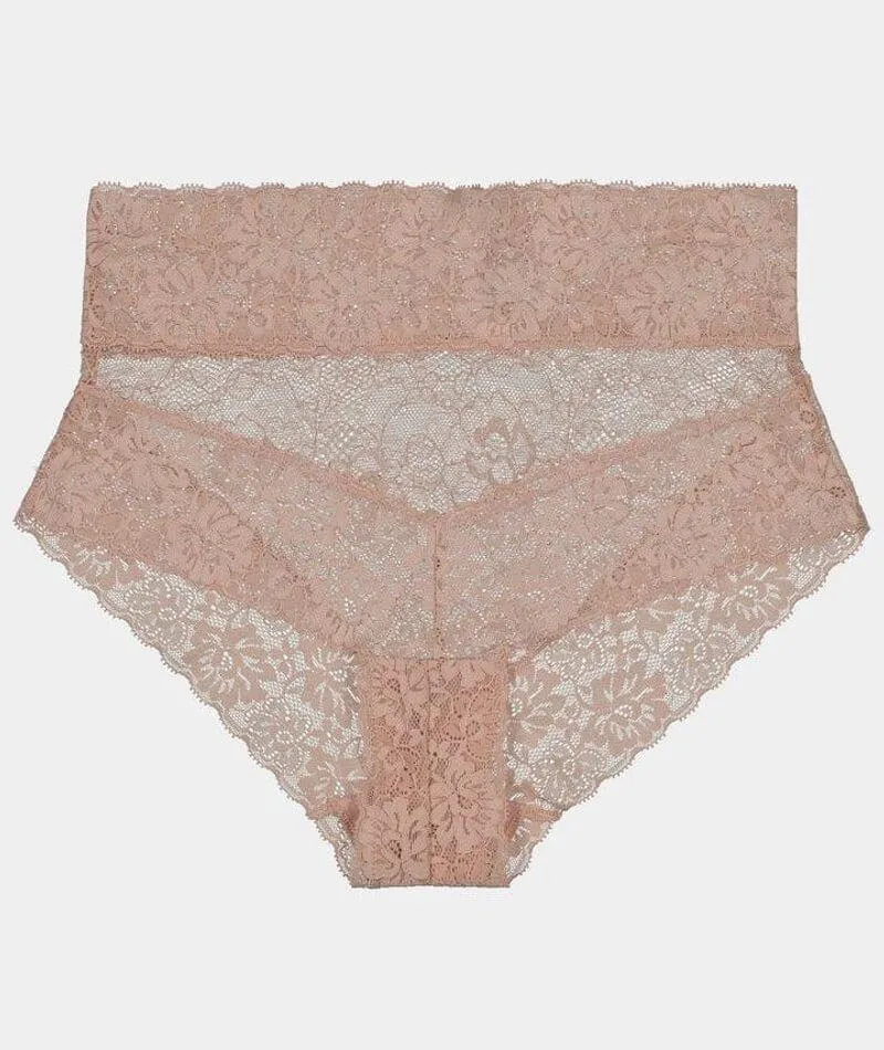Bendon Lace High Rise Brief - Latte