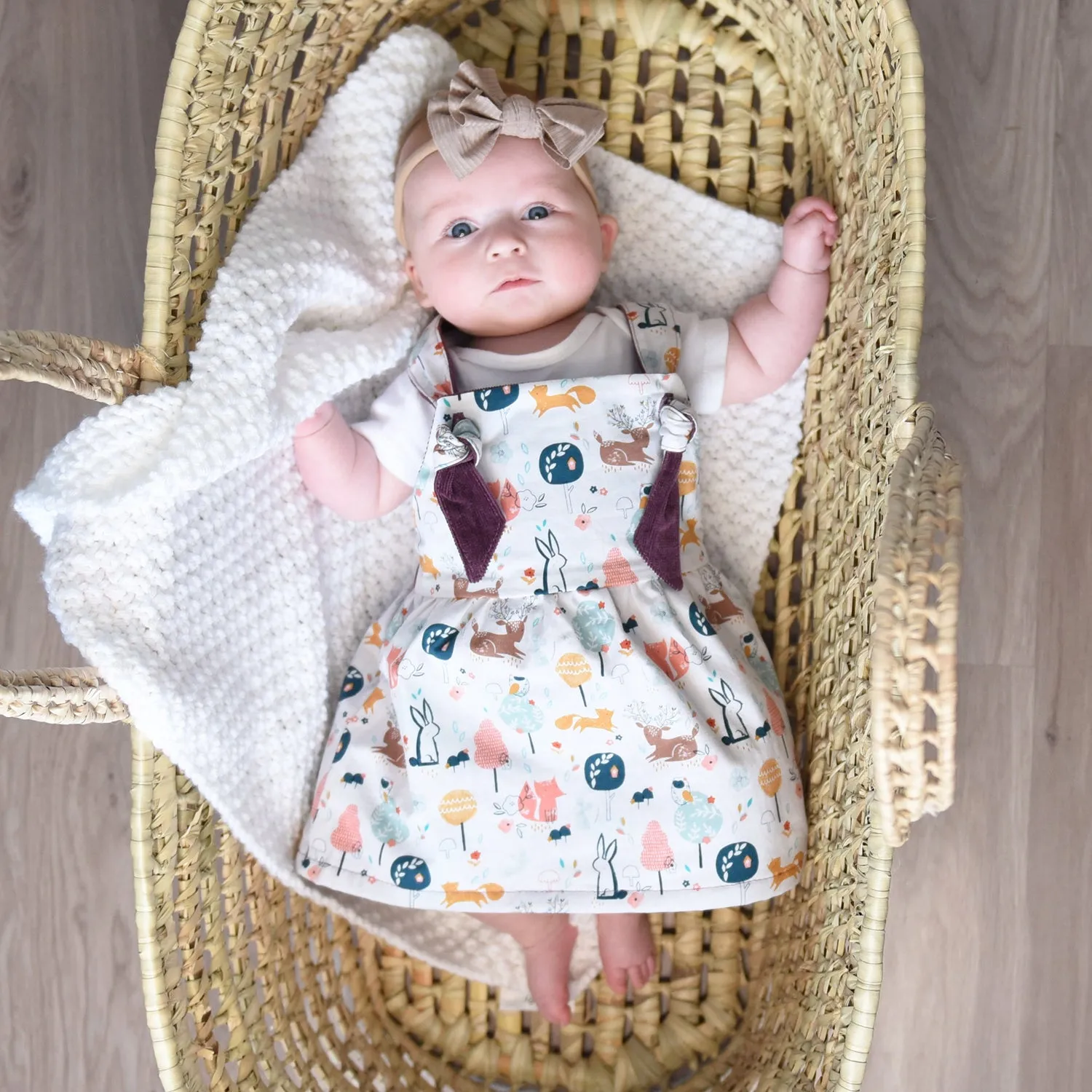 Berry Corduroy Pinafore Dress (Pre-order)