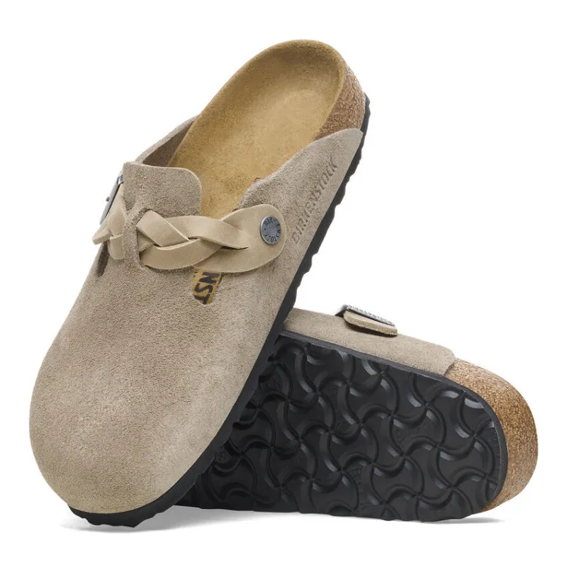 Birkenstock Boston Taupe Suede/Oiled Leather - SOFTBED