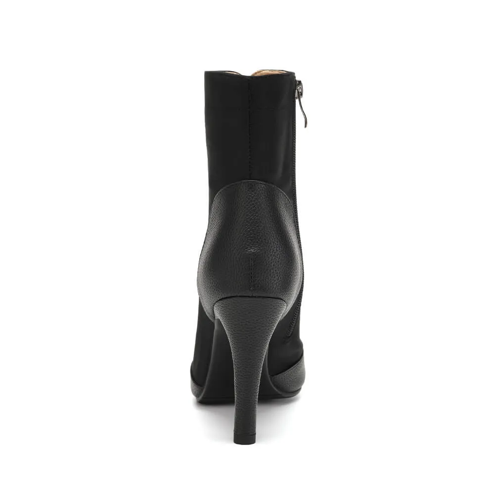 Black Lace Up Jazz High Heel Boots