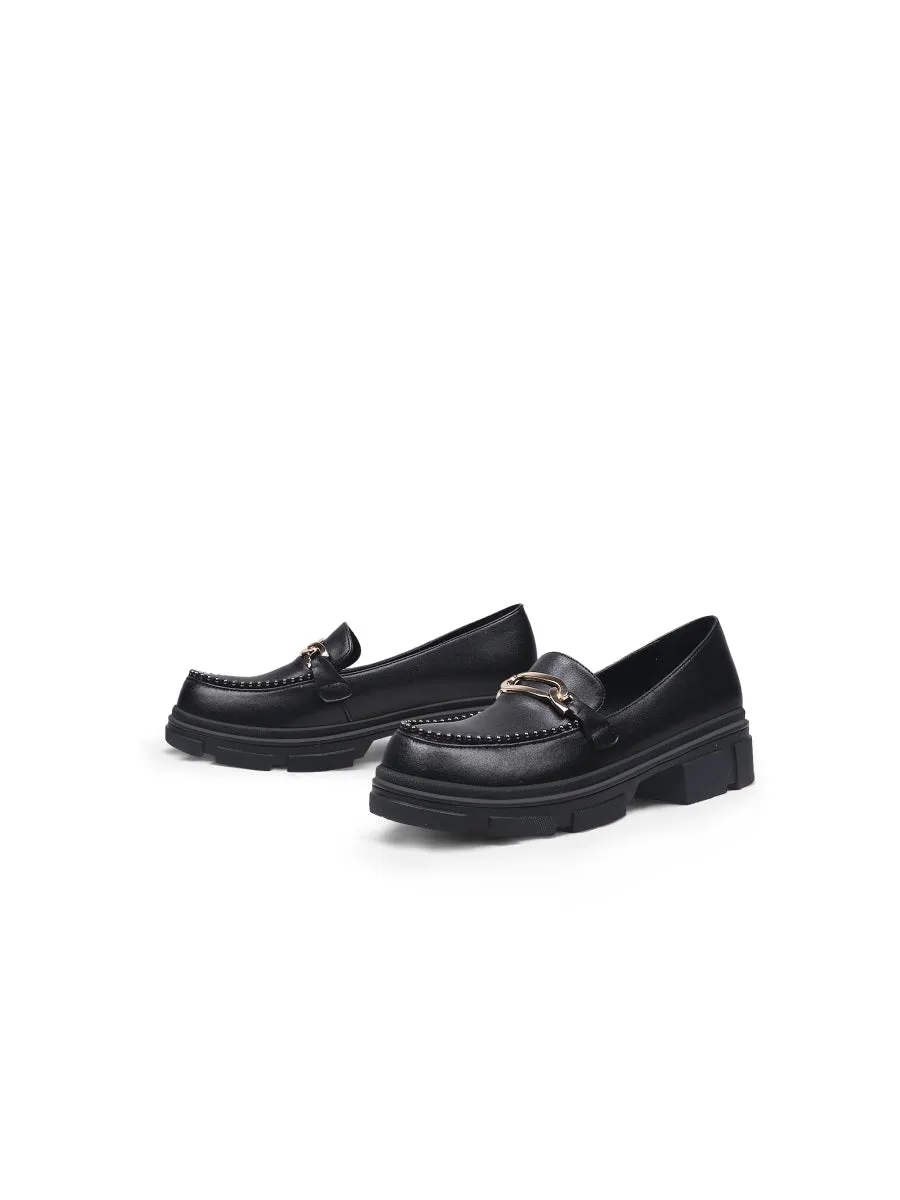 Black Pearl Leather Loafer