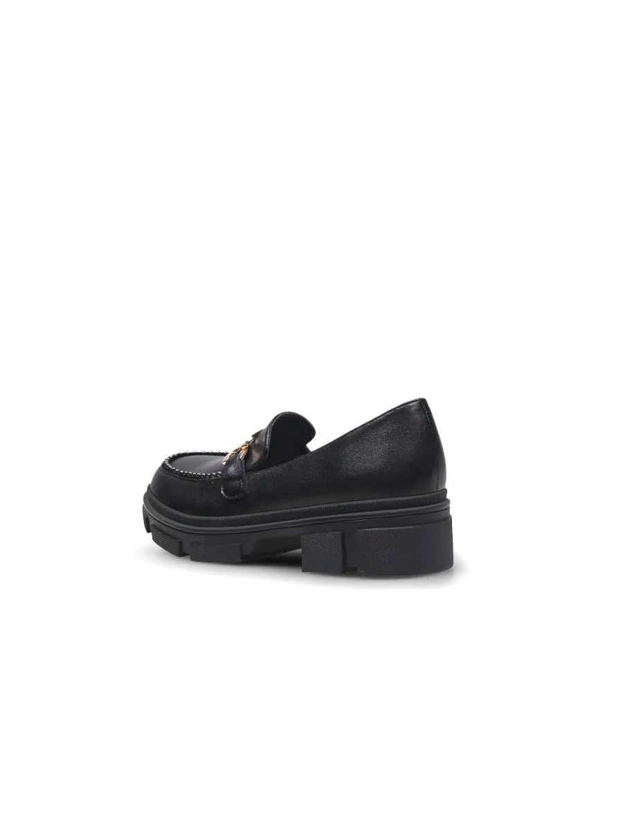 Black Pearl Leather Loafer