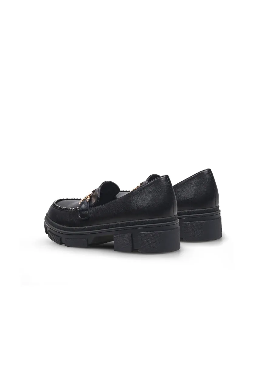 Black Pearl Leather Loafer