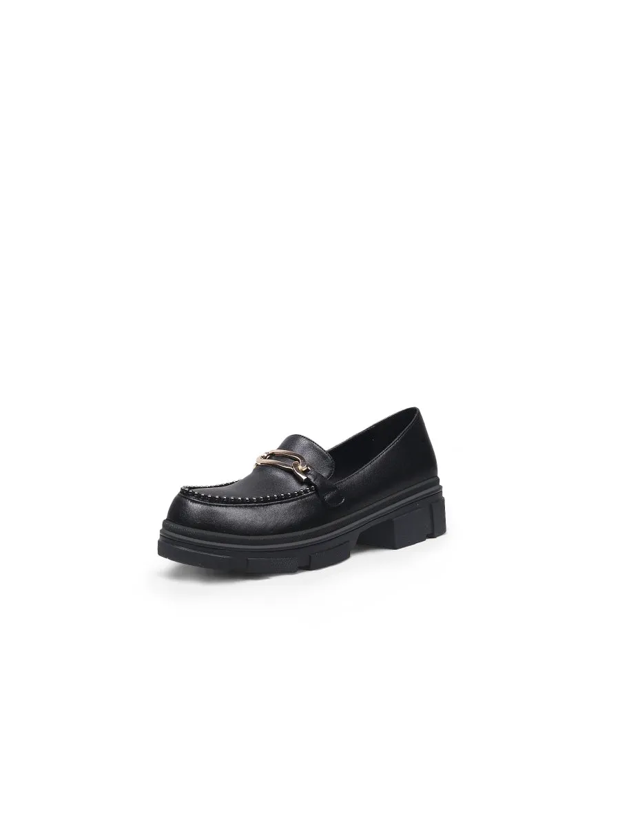 Black Pearl Leather Loafer
