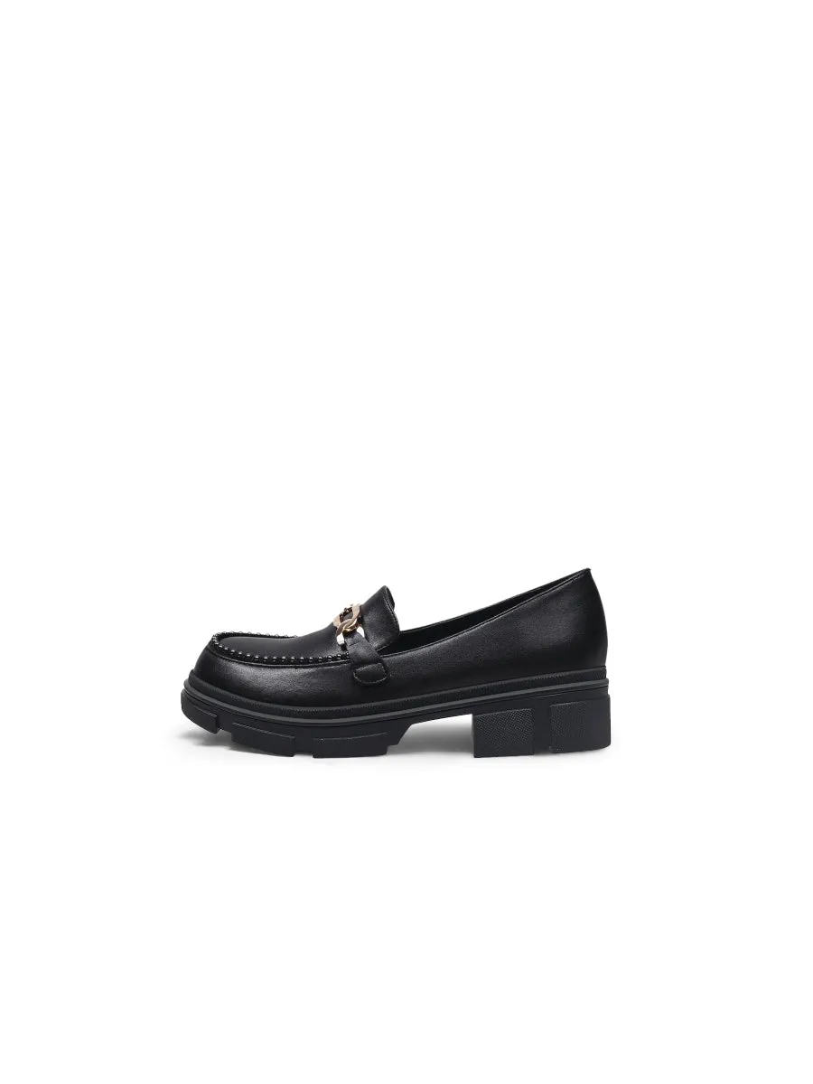 Black Pearl Leather Loafer