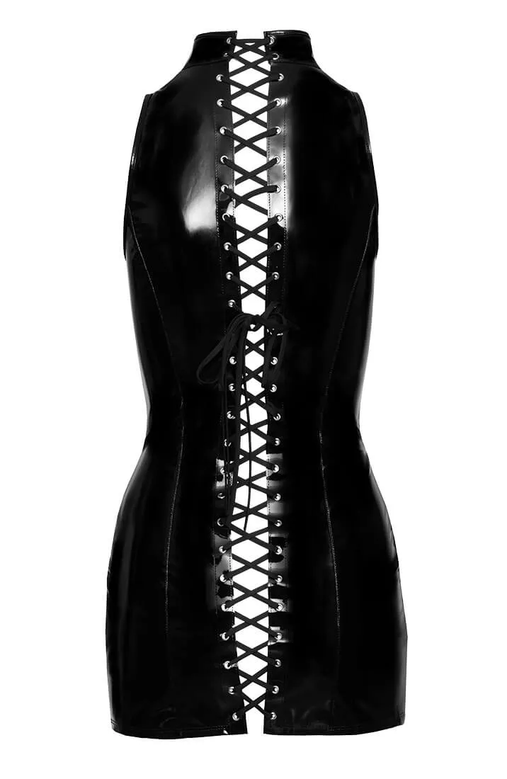 Black vinyl bodycon mini dress - The Slip