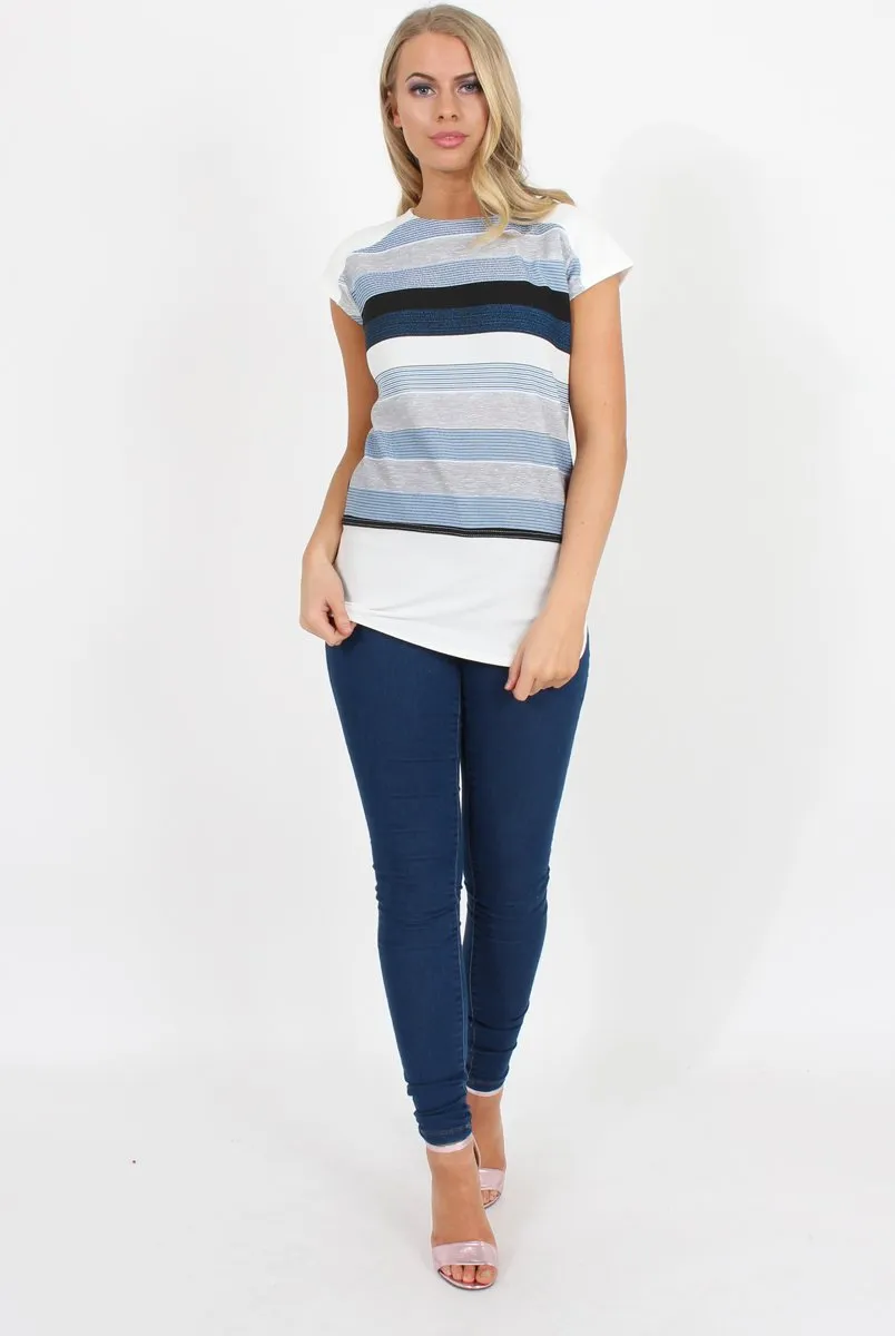 Blue and White Stripe Tee- Jayla