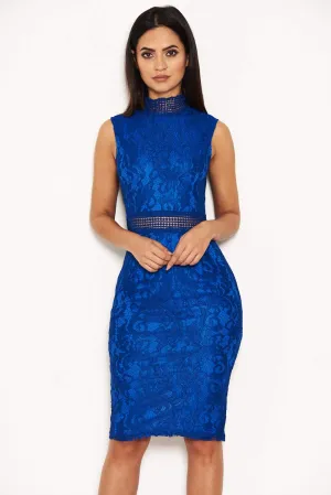 Blue Lace Midi Dress