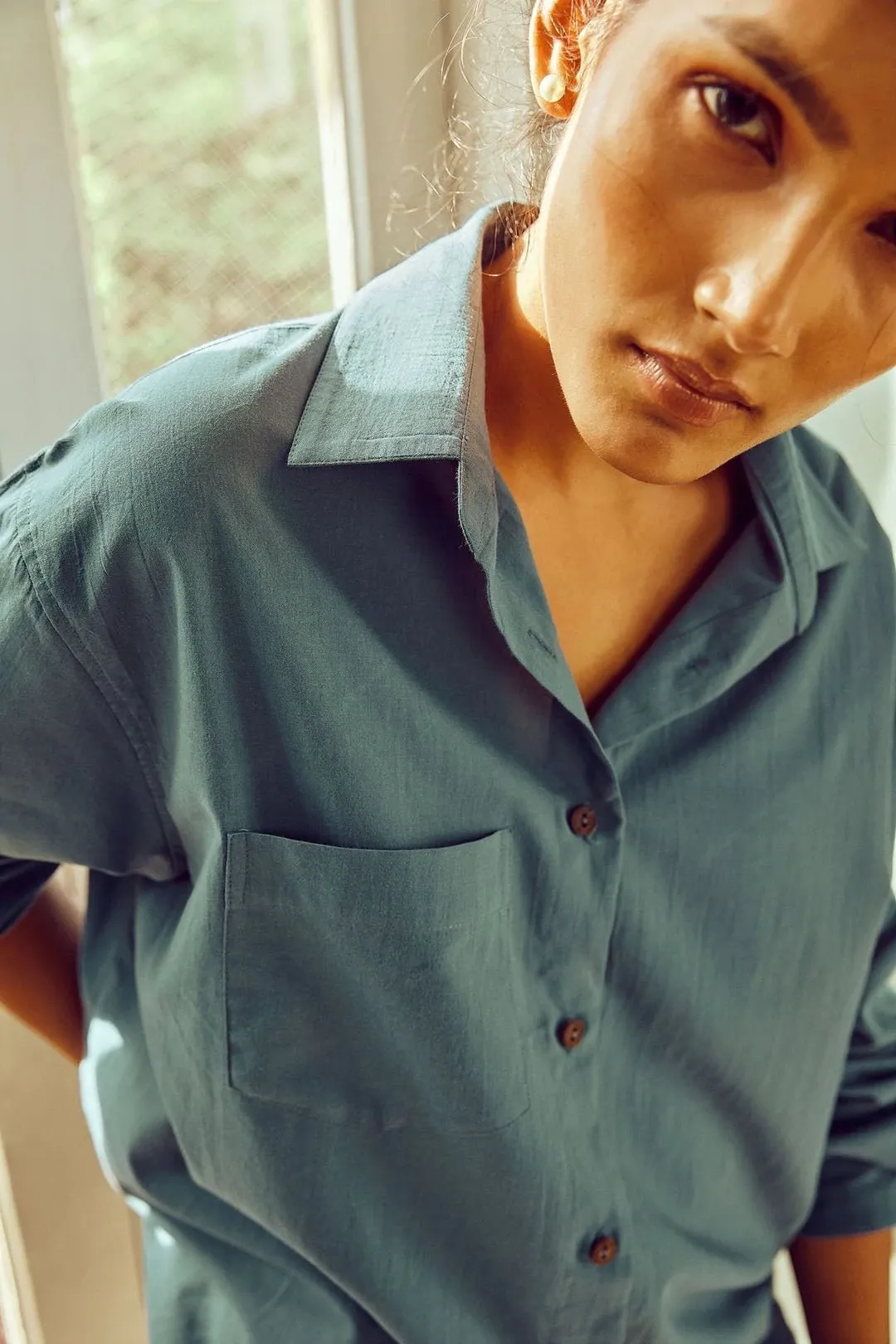 Blue Oversized Shirt