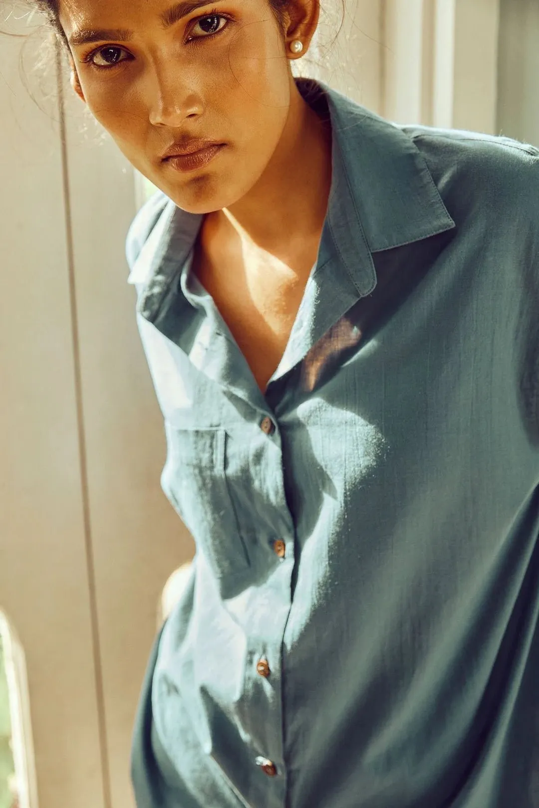 Blue Oversized Shirt