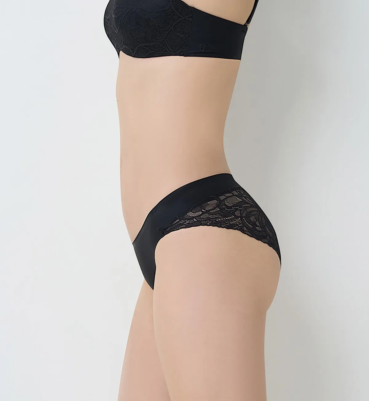 Body Make Up Illusion Lace High Leg Brief