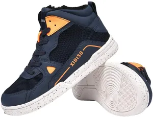 Brand new XIDISO Kids High Sneaker, Sz 4.5! Navy/Orange