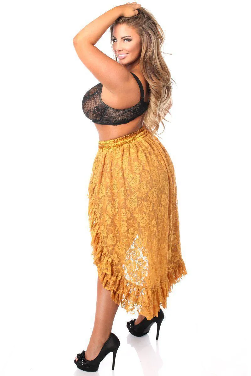 Bronze Lace High Low Skirt by Daisy