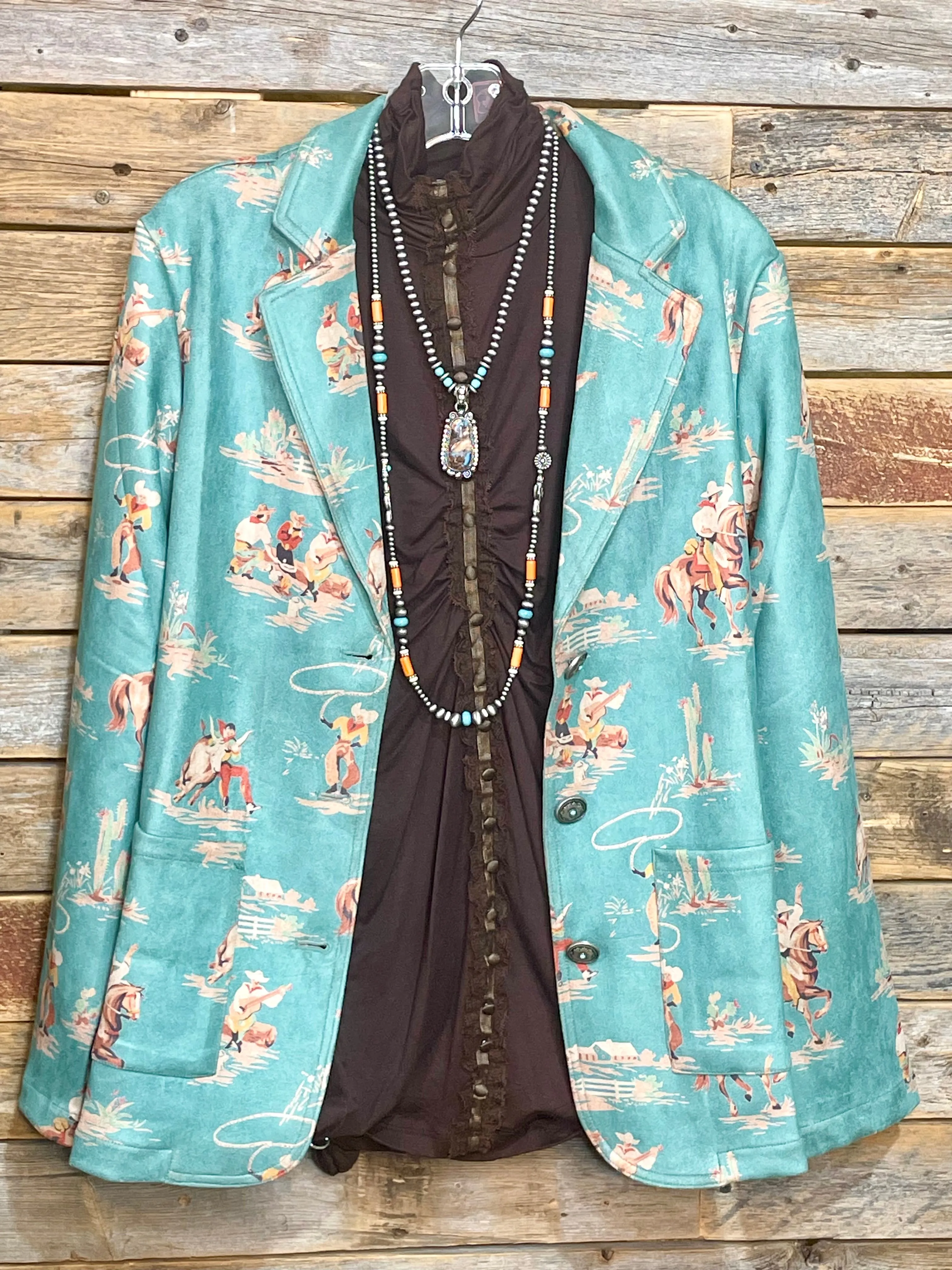 Buttons & Lace High Neck Top - Cocoa