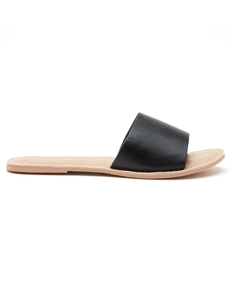 Cabana Black Leather Sandals