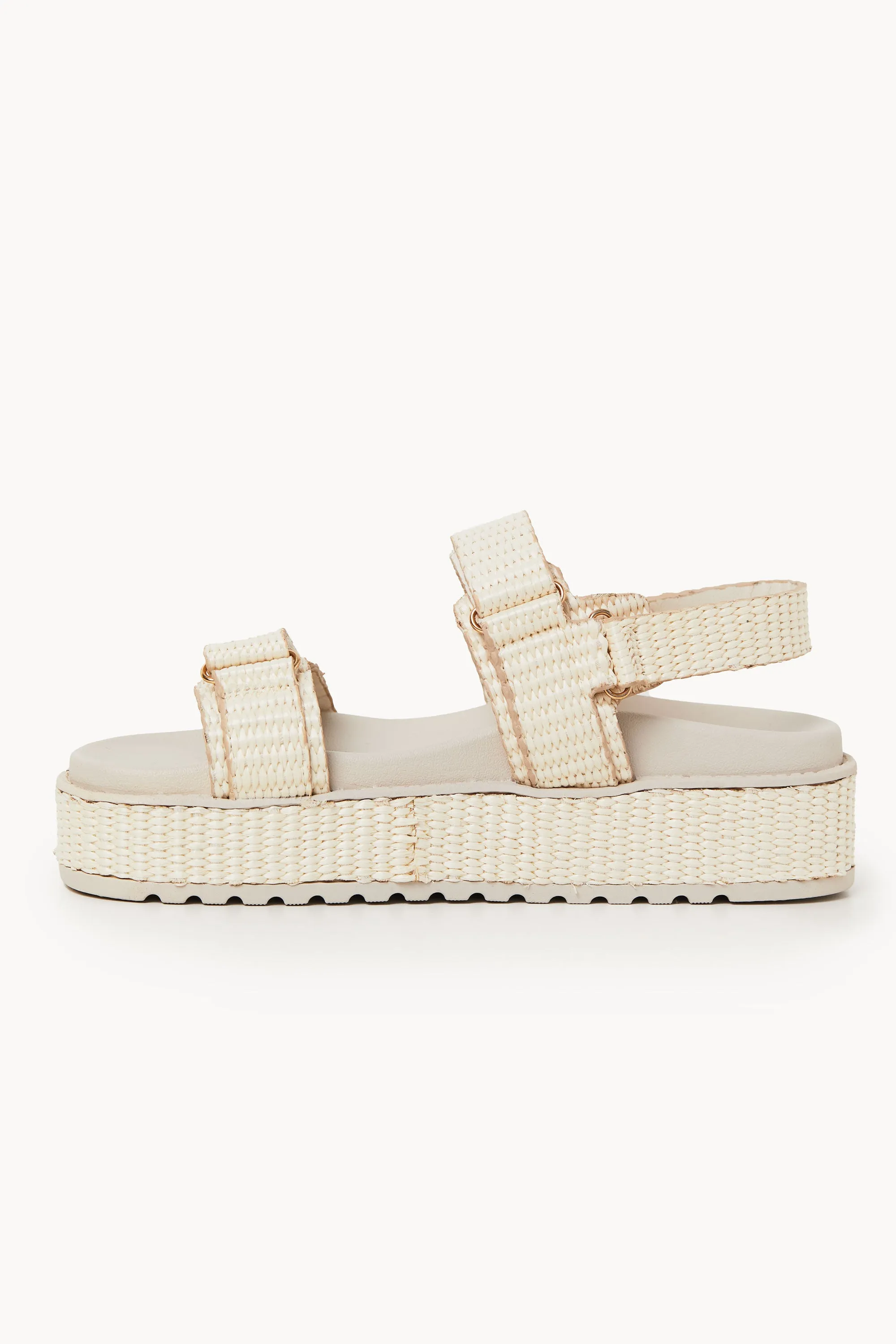 Calder Ivory Raffia Platform Sandals