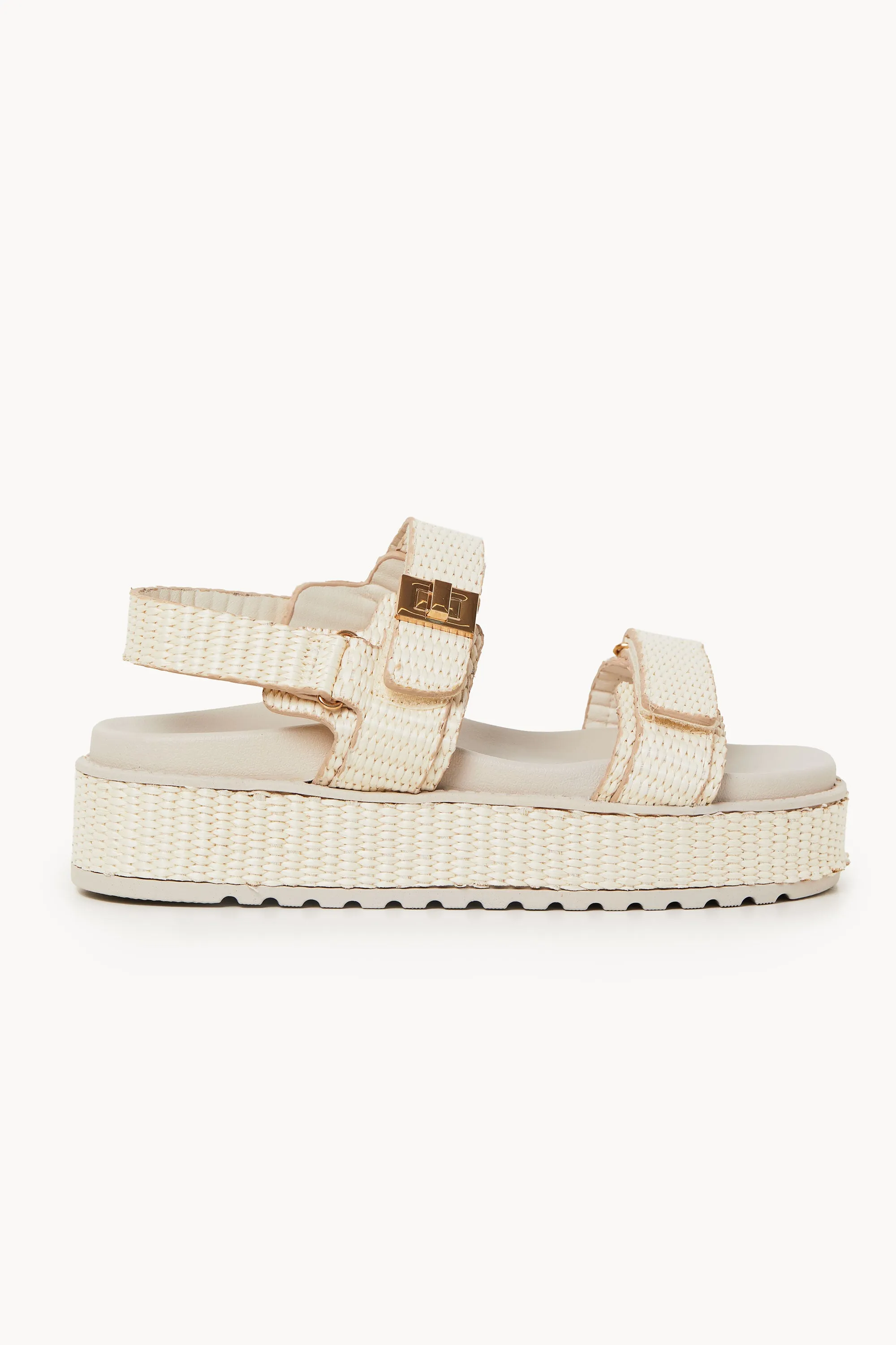Calder Ivory Raffia Platform Sandals