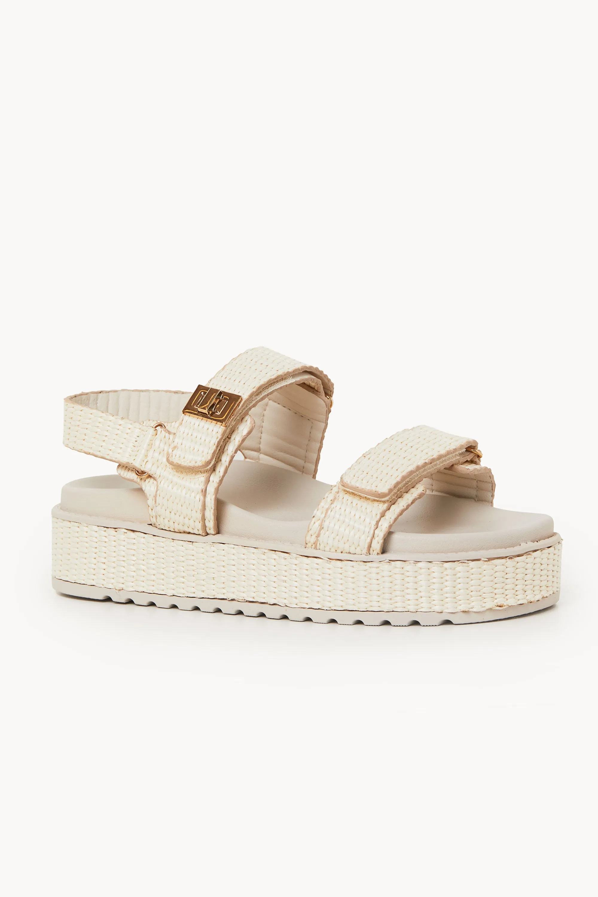 Calder Ivory Raffia Platform Sandals