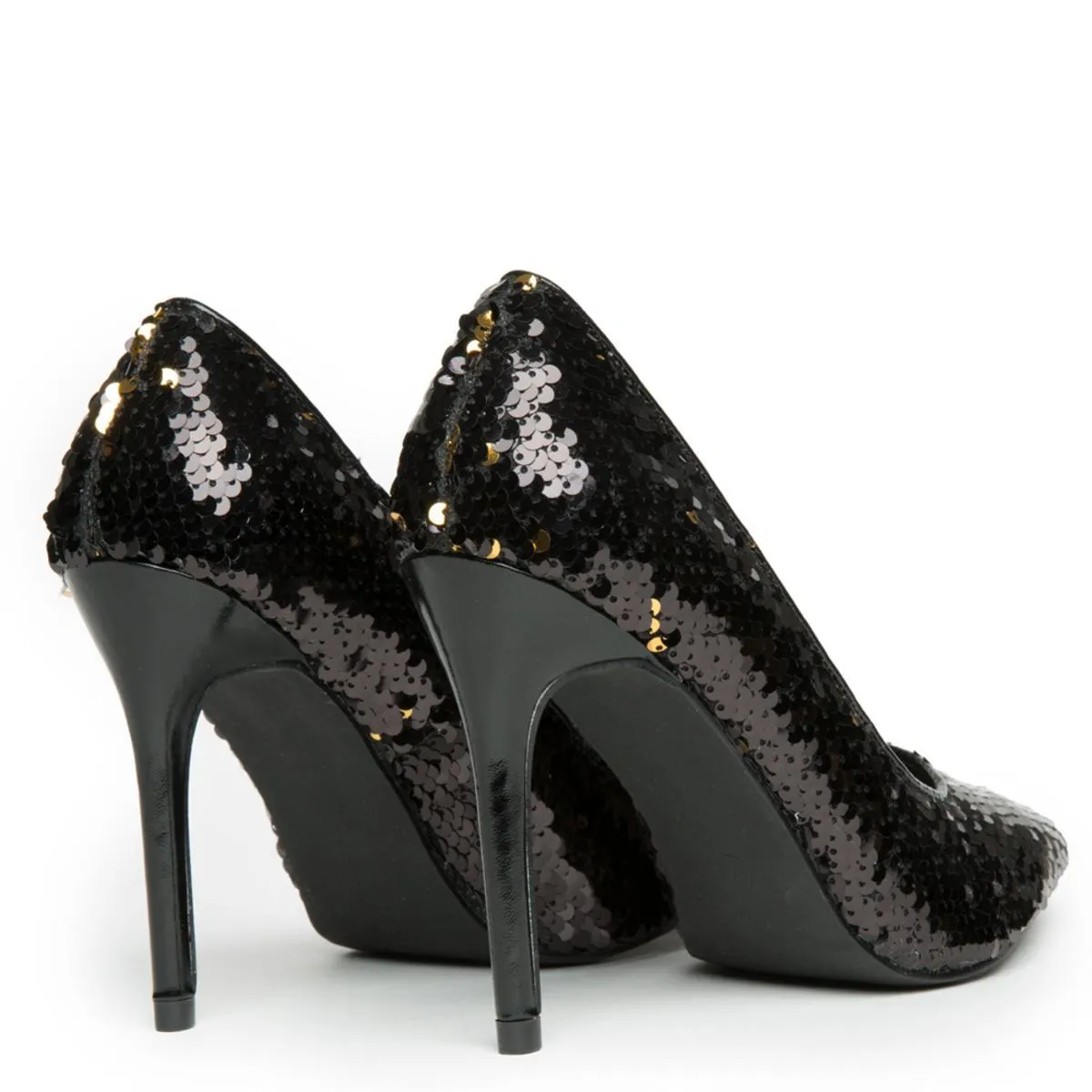 Cape Robbin Kitana-45 Black Sequence High Heel Black