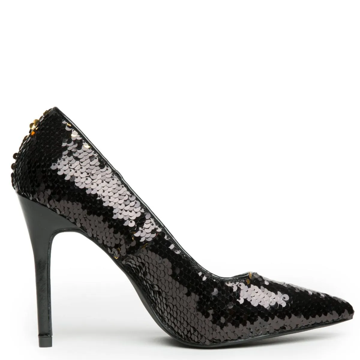 Cape Robbin Kitana-45 Black Sequence High Heel Black