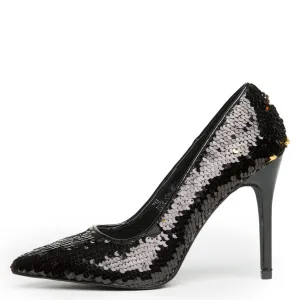 Cape Robbin Kitana-45 Black Sequence High Heel Black