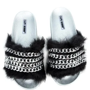 Cape Robbin Moira-73 Silver Slides Silver