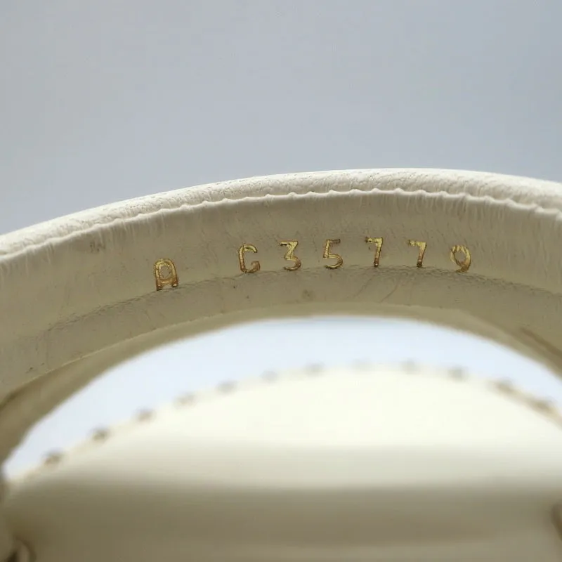 Chanel Cork Platform Sandals Cream Chain-Trim Leather Size 37.5 CC Ankle Strap