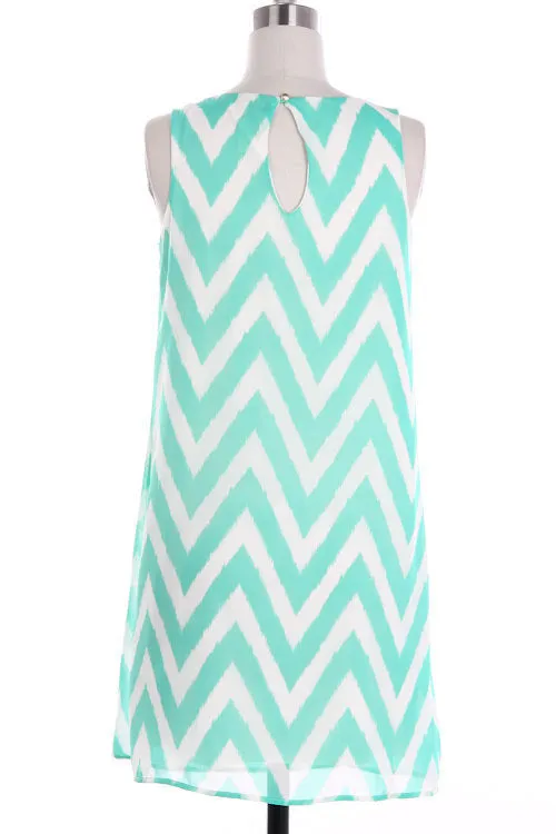 Chevron Blouse Dress