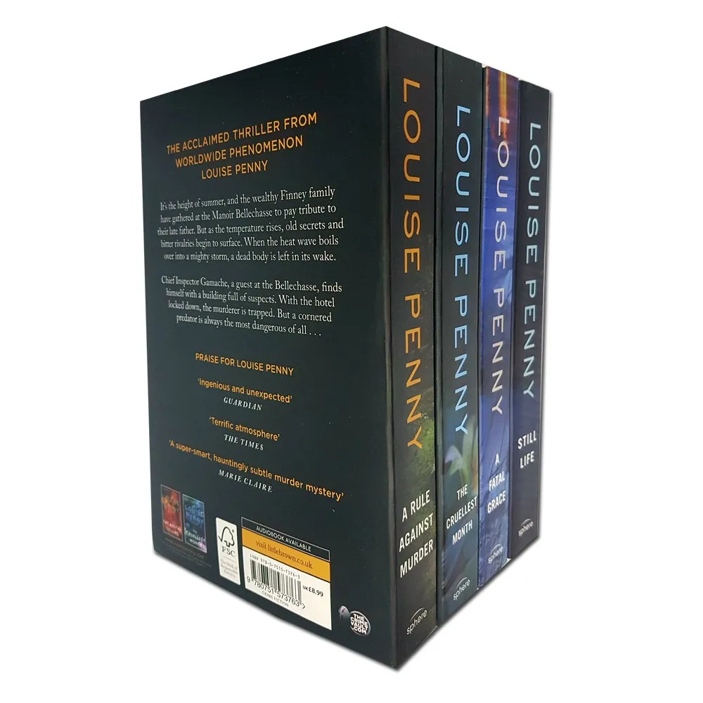 Chief inspector gamache series louise penny collection 4 books set Still Life, A Fatal Grace,Cruellest Month,A Rule Against Murder