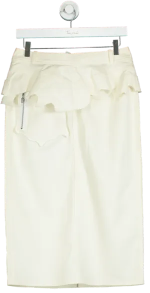 Christian Dior Ivory Ruffled High-Waist Skirt UK 12