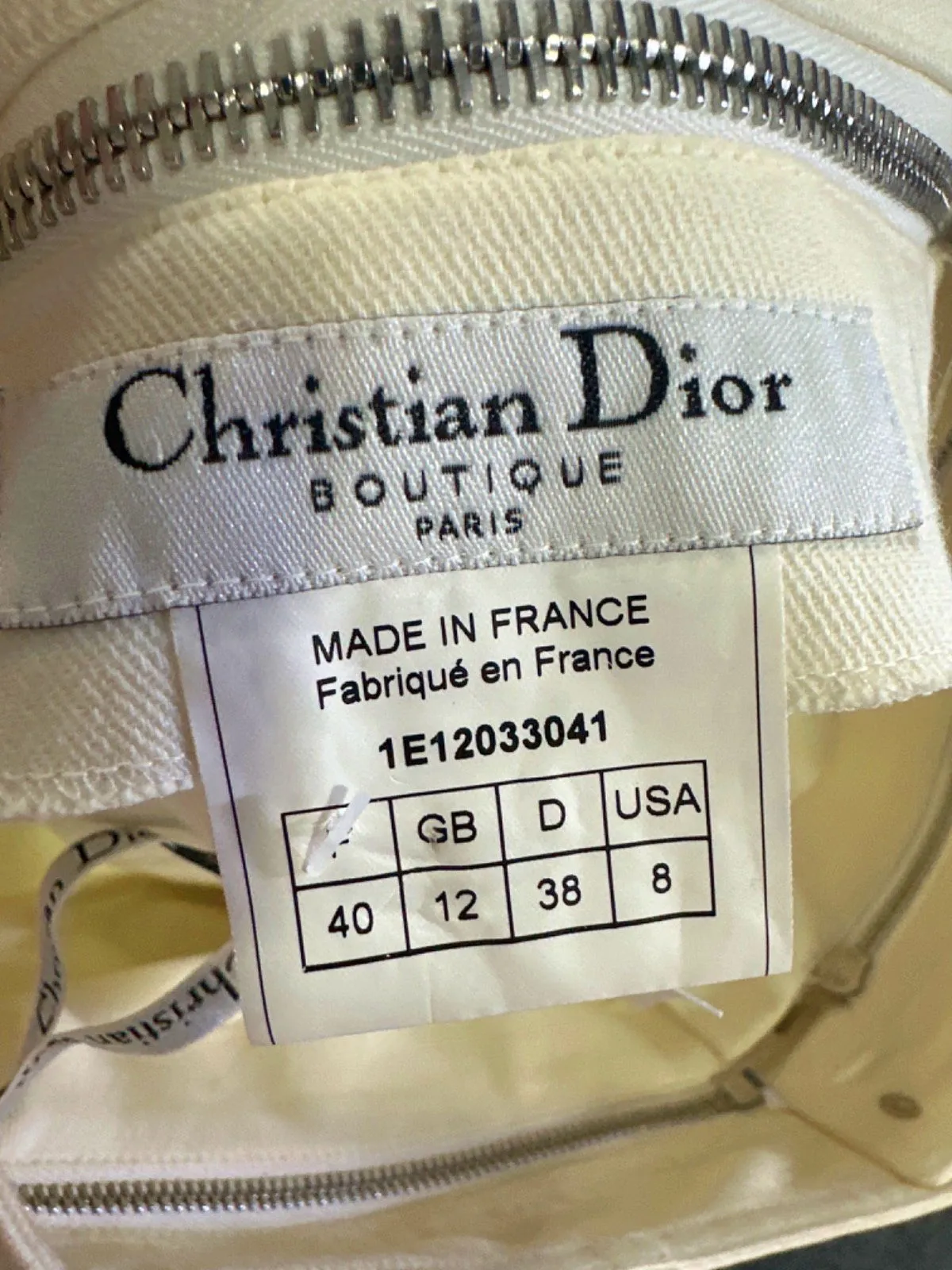 Christian Dior Ivory Ruffled High-Waist Skirt UK 12