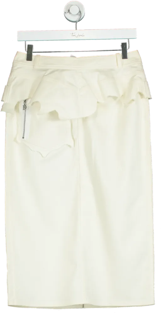 Christian Dior Ivory Ruffled High-Waist Skirt UK 12