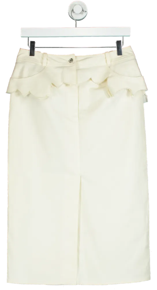 Christian Dior Ivory Ruffled High-Waist Skirt UK 12