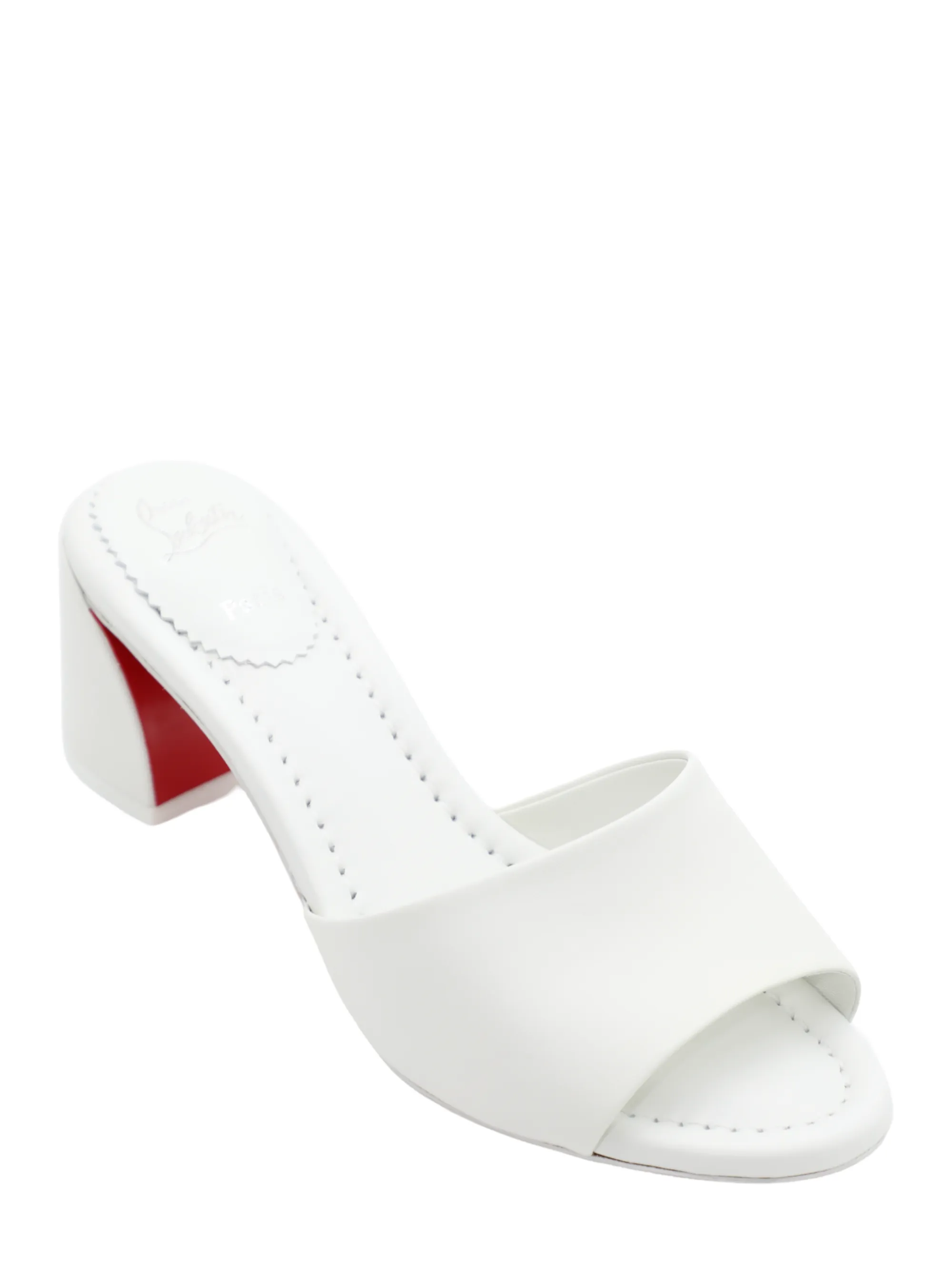 Christian Louboutin Jane Mule 55 Nappa in Bianco | In-Store Only