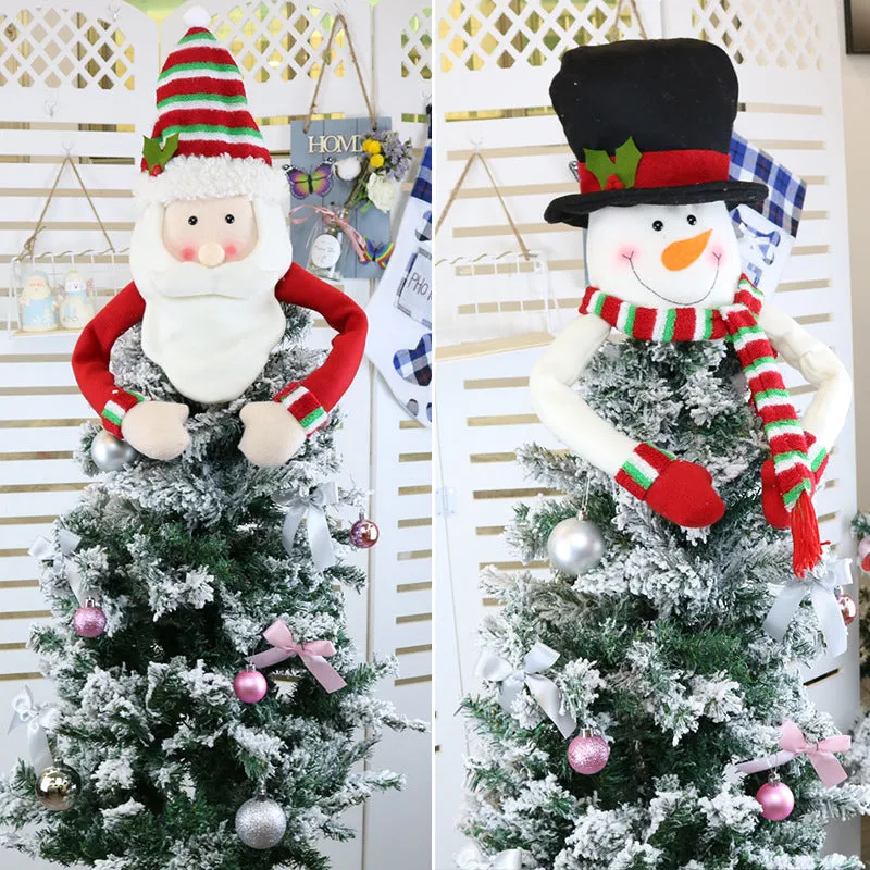 Christmas Tree Top Star Snowman Decorations Felt Christmas Tree Hat Pendant Decorations