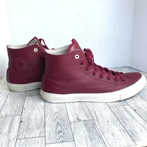 Chuck Taylor Red Leather Converse All Star Lace Up High Top Mens Size 12