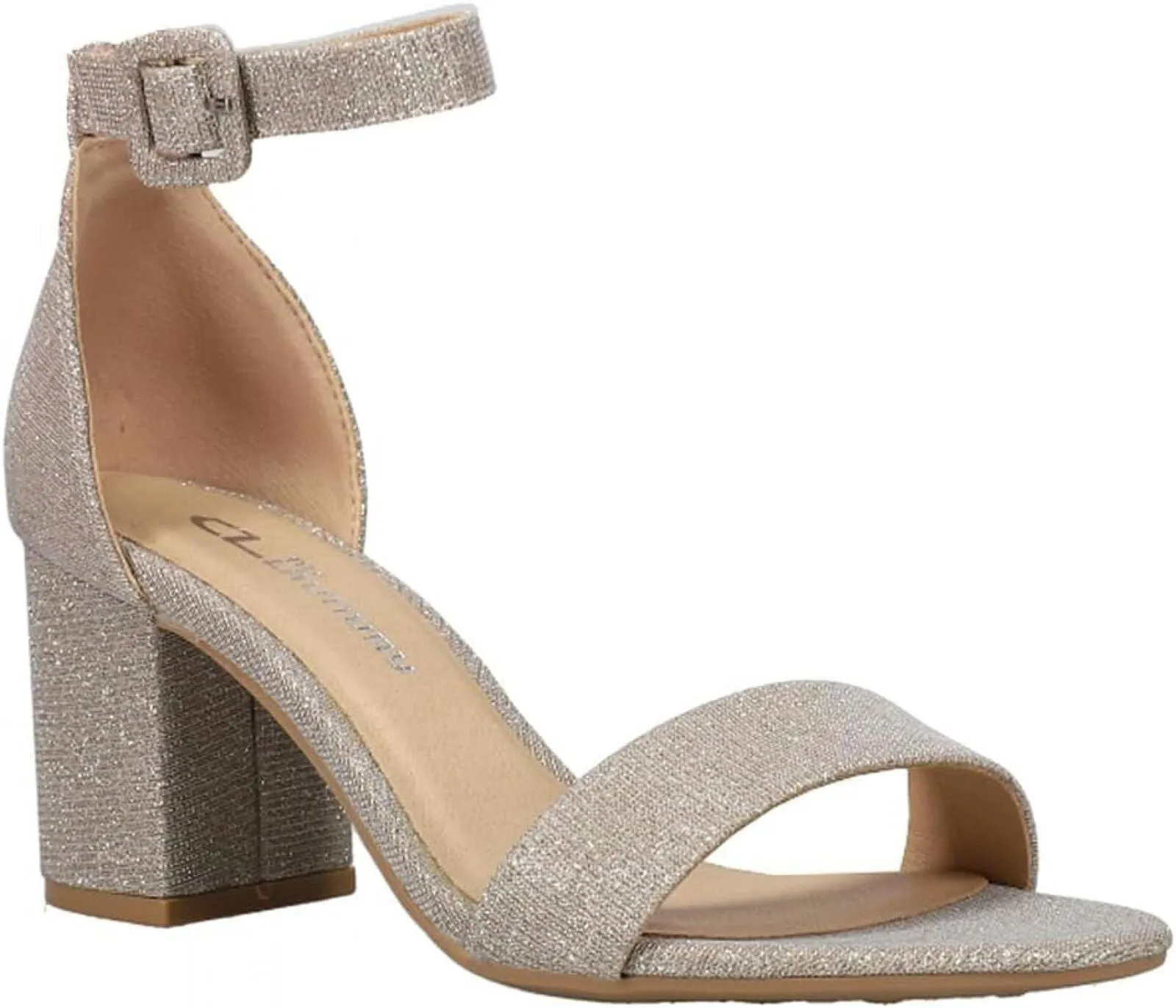 CL by Chinese Laundry Women's Jody Block Heel Sandals Shoes Shimmer Gold 9.5M