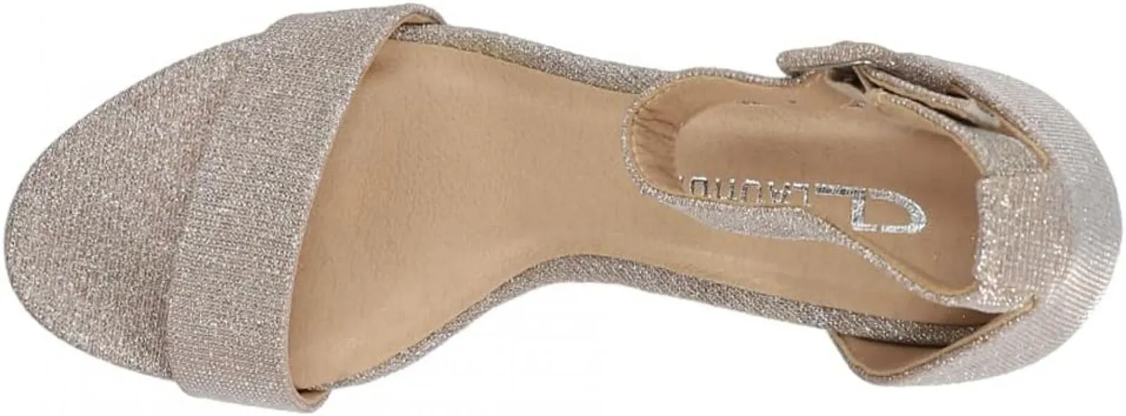 CL by Chinese Laundry Women's Jody Block Heel Sandals Shoes Shimmer Gold 9.5M